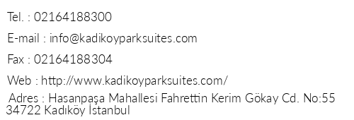 Kadky Park Suites telefon numaralar, faks, e-mail, posta adresi ve iletiim bilgileri